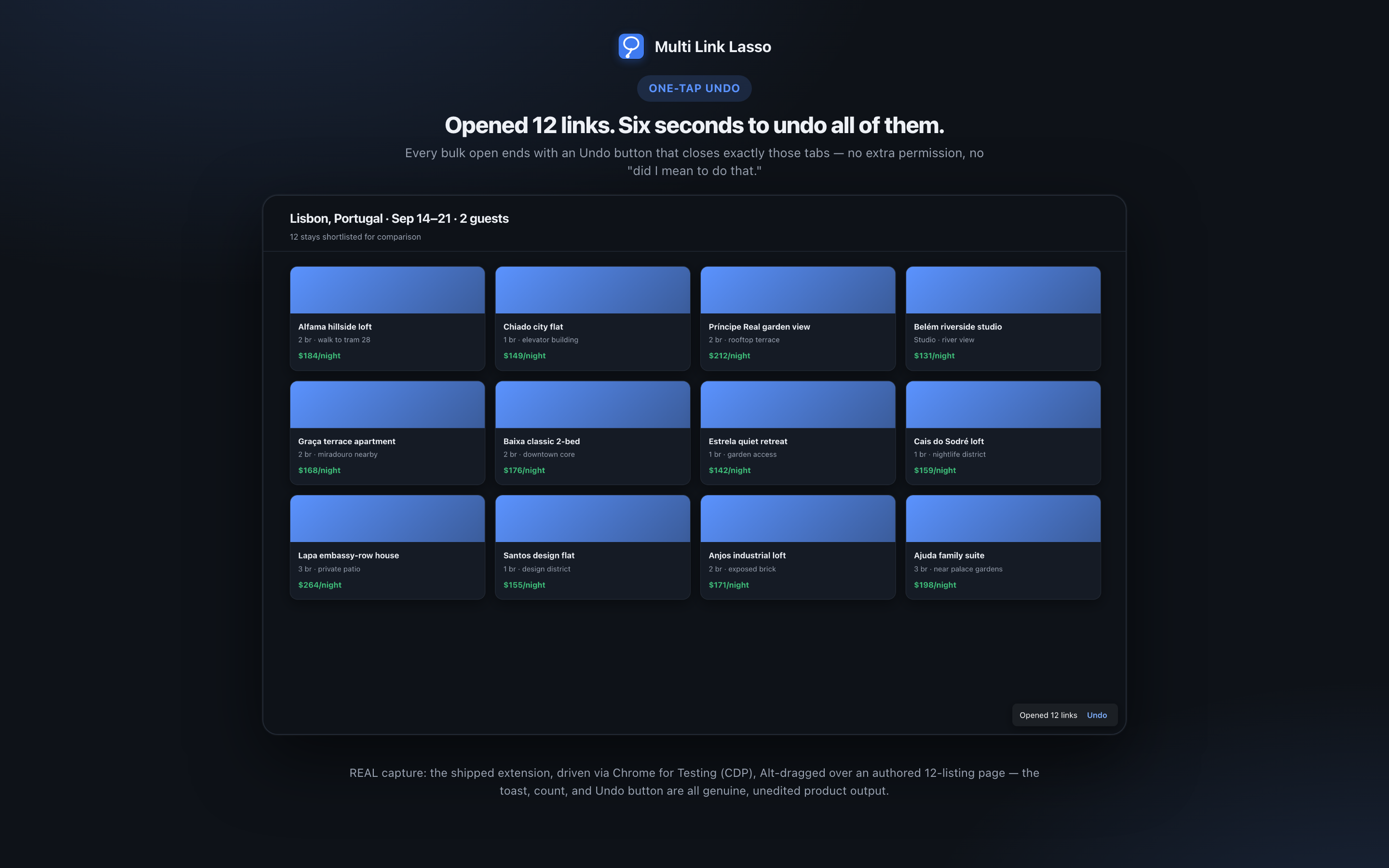 Real capture of the one-tap Undo toast, dark theme